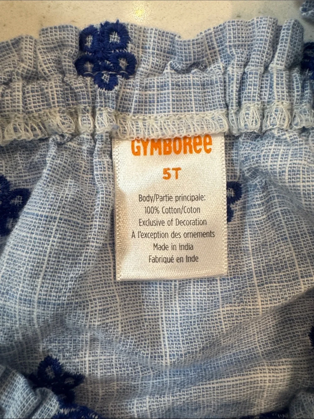 Gymboree Light Blue Embroidered Peplum Top with matching pants
